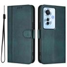 For OPPO Reno11 F 5G Global / F25 Pro 5G India Line Splicing Buckle Retro Leather Phone Case(Dark Green) - 2