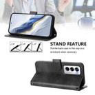 For OPPO Reno12 5G Global Line Splicing Buckle Retro Leather Phone Case(Black) - 3