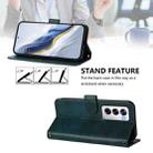 For OPPO Reno12 5G Global Line Splicing Buckle Retro Leather Phone Case(Dark Green) - 3