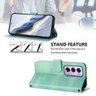 For OPPO Reno12 Pro 5G Global Line Splicing Buckle Retro Leather Phone Case(Mint) - 3
