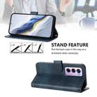 For OPPO Reno12 Pro 5G Global Line Splicing Buckle Retro Leather Phone Case(Dark Blue) - 3