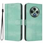 For OPPO Reno12 F 5G / 4G / F27 5G India Line Splicing Buckle Retro Leather Phone Case(Mint) - 2