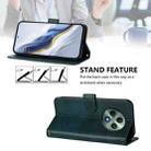 For OPPO Reno12 F 5G / 4G / F27 5G India Line Splicing Buckle Retro Leather Phone Case(Dark Green) - 3