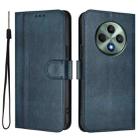 For OPPO Reno12 F 5G / 4G / F27 5G India Line Splicing Buckle Retro Leather Phone Case(Dark Blue) - 2