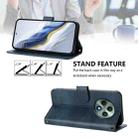 For OPPO Reno12 F 5G / 4G / F27 5G India Line Splicing Buckle Retro Leather Phone Case(Dark Blue) - 3