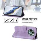 For OPPO Reno12 F 5G / 4G / F27 5G India Line Splicing Buckle Retro Leather Phone Case(Purple) - 3