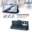 For OPPO Reno13 5G Global Line Splicing Buckle Retro Leather Phone Case(Dark Blue) - 3
