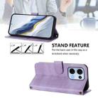 For OPPO Reno13 5G Global Line Splicing Buckle Retro Leather Phone Case(Purple) - 3