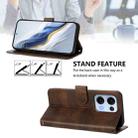 For OPPO Reno13 5G Global Line Splicing Buckle Retro Leather Phone Case(Brown) - 3