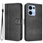For OPPO Reno13 Pro 5G Global Line Splicing Buckle Retro Leather Phone Case(Black) - 2