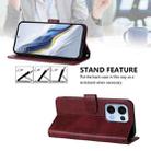 For OPPO Reno13 Pro 5G Global Line Splicing Buckle Retro Leather Phone Case(Wine Red) - 3