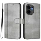 For OPPO Reno13 F 5G Global / 4G India Line Splicing Buckle Retro Leather Phone Case(Grey) - 2