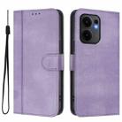 For OPPO Reno13 F 5G Global / 4G India Line Splicing Buckle Retro Leather Phone Case(Purple) - 2