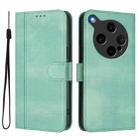 For OPPO Find X8 Ultra 5G Line Splicing Buckle Retro Leather Phone Case(Mint) - 2