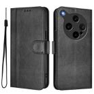 For OPPO Find X8 Ultra 5G Line Splicing Buckle Retro Leather Phone Case(Black) - 2