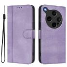 For OPPO Find X8 Ultra 5G Line Splicing Buckle Retro Leather Phone Case(Purple) - 2