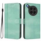 For OPPO Find X8s 5G Line Splicing Buckle Retro Leather Phone Case(Mint) - 2
