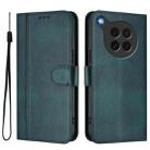 For OPPO Find X8s 5G Line Splicing Buckle Retro Leather Phone Case(Dark Green) - 2