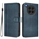For OPPO Find X8s 5G Line Splicing Buckle Retro Leather Phone Case(Dark Blue) - 2