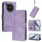 For OPPO Find X8s 5G Line Splicing Buckle Retro Leather Phone Case(Purple) - 1
