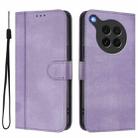 For OPPO Find X8s 5G Line Splicing Buckle Retro Leather Phone Case(Purple) - 2