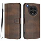 For OPPO Find X8s 5G Line Splicing Buckle Retro Leather Phone Case(Brown) - 2