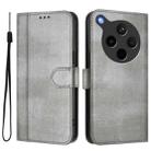 For OPPO Find X8s+ 5G Line Splicing Buckle Retro Leather Phone Case(Grey) - 2