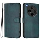 For OPPO Find X8s+ 5G Line Splicing Buckle Retro Leather Phone Case(Dark Green) - 2