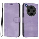 For OPPO Find X8s+ 5G Line Splicing Buckle Retro Leather Phone Case(Purple) - 2