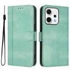For OPPO Reno14 Global Line Splicing Buckle Retro Leather Phone Case(Mint) - 2