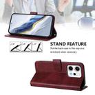 For OPPO Reno14 Pro Global Line Splicing Buckle Retro Leather Phone Case(Wine Red) - 3