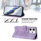 For OPPO Reno14 Pro Global Line Splicing Buckle Retro Leather Phone Case(Purple) - 3
