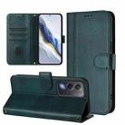 For OPPO A5 5G Global Line Splicing Buckle Retro Leather Phone Case(Dark Green) - 3