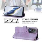For OPPO A5 5G Global Line Splicing Buckle Retro Leather Phone Case(Purple) - 3
