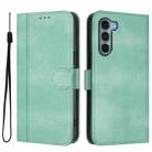 For Motorola Edge S30 / Moto G200 5G Line Splicing Buckle Retro Leather Phone Case(Mint) - 2