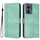 For Motorola Edge 5G 2024 Line Splicing Buckle Retro Leather Phone Case(Mint) - 2