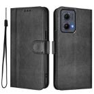 For Motorola Edge 5G 2024 Line Splicing Buckle Retro Leather Phone Case(Black) - 2