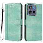 For Motorola Edge 5G 2025 Line Splicing Buckle Retro Leather Phone Case(Mint) - 2