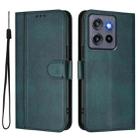 For Motorola Edge 5G 2025 Line Splicing Buckle Retro Leather Phone Case(Dark Green) - 2