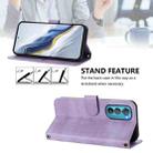 For Motorola Edge 30 Line Splicing Buckle Retro Leather Phone Case(Purple) - 3