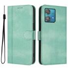 For Motorola Edge 40 Neo 5G Line Splicing Buckle Retro Leather Phone Case(Mint) - 2