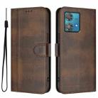 For Motorola Edge 40 Neo 5G Line Splicing Buckle Retro Leather Phone Case(Brown) - 2
