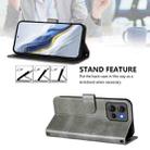 For Motorola Edge 50 5G Global Line Splicing Buckle Retro Leather Phone Case(Grey) - 3