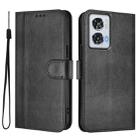 For Motorola Edge 50 Fusion 5G / Moto G85 Line Splicing Buckle Retro Leather Phone Case(Black) - 2