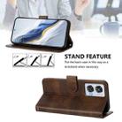 For Motorola Edge 50 Fusion 5G / Moto G85 Line Splicing Buckle Retro Leather Phone Case(Brown) - 3