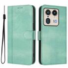 For Motorola Edge 50 Ultra 5G Line Splicing Buckle Retro Leather Phone Case(Mint) - 2