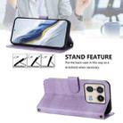 For Motorola Edge 50 Ultra 5G Line Splicing Buckle Retro Leather Phone Case(Purple) - 3