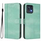 For Motorola Edge+ 2023 / Edge 40 Pro 5G Line Splicing Buckle Retro Leather Phone Case(Mint) - 2