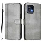 For Motorola Edge+ 2023 / Edge 40 Pro 5G Line Splicing Buckle Retro Leather Phone Case(Grey) - 2