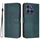 For Motorola Edge 60 Fusion Line Splicing Buckle Retro Leather Phone Case(Dark Green) - 2